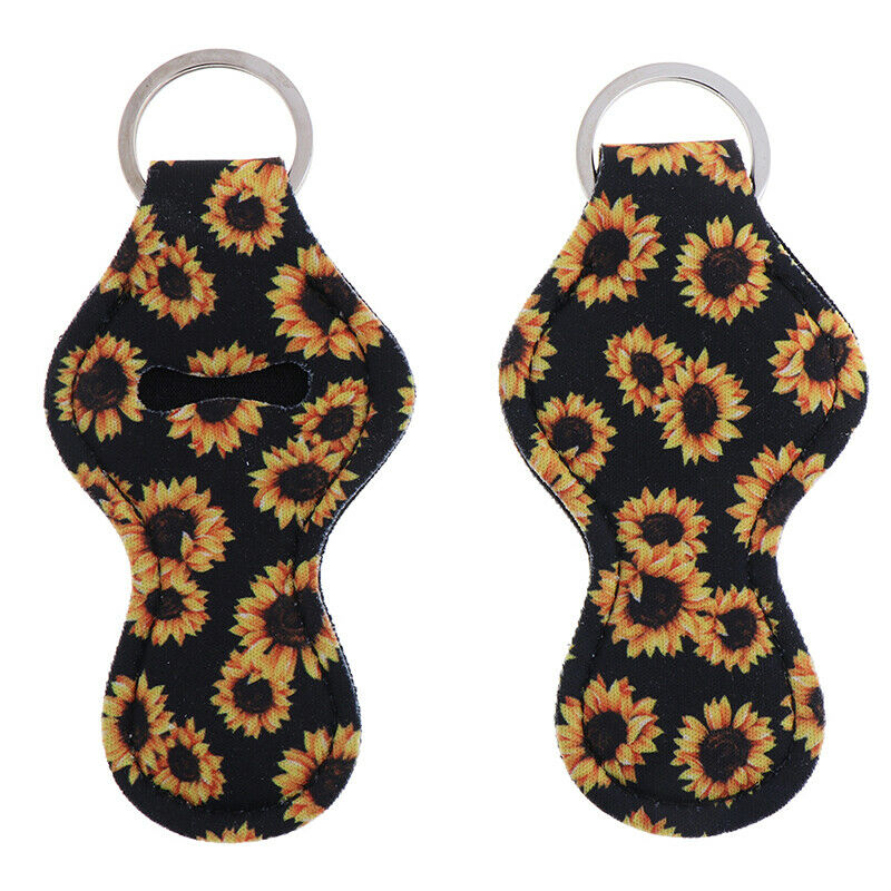1PC Neoprene Sunflower Keychain Lipstick Holder The Best Gift for Birthday Pb