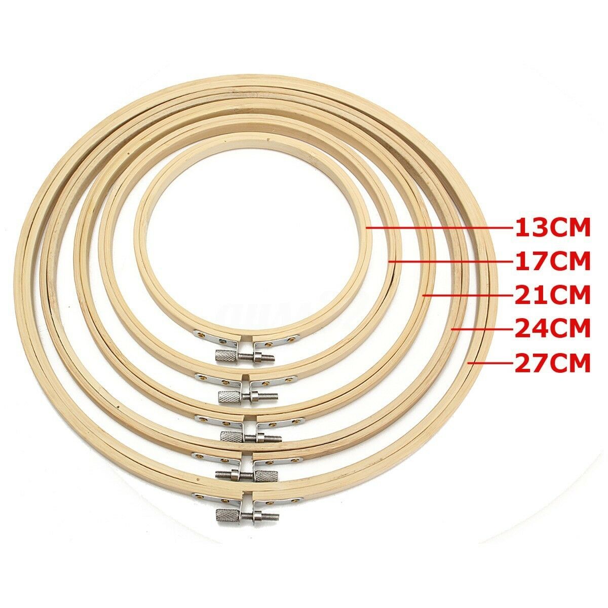 Wooden Cross Stitch Machine Embroidery Hoop 13-27cm Ring Bamboo Sewing