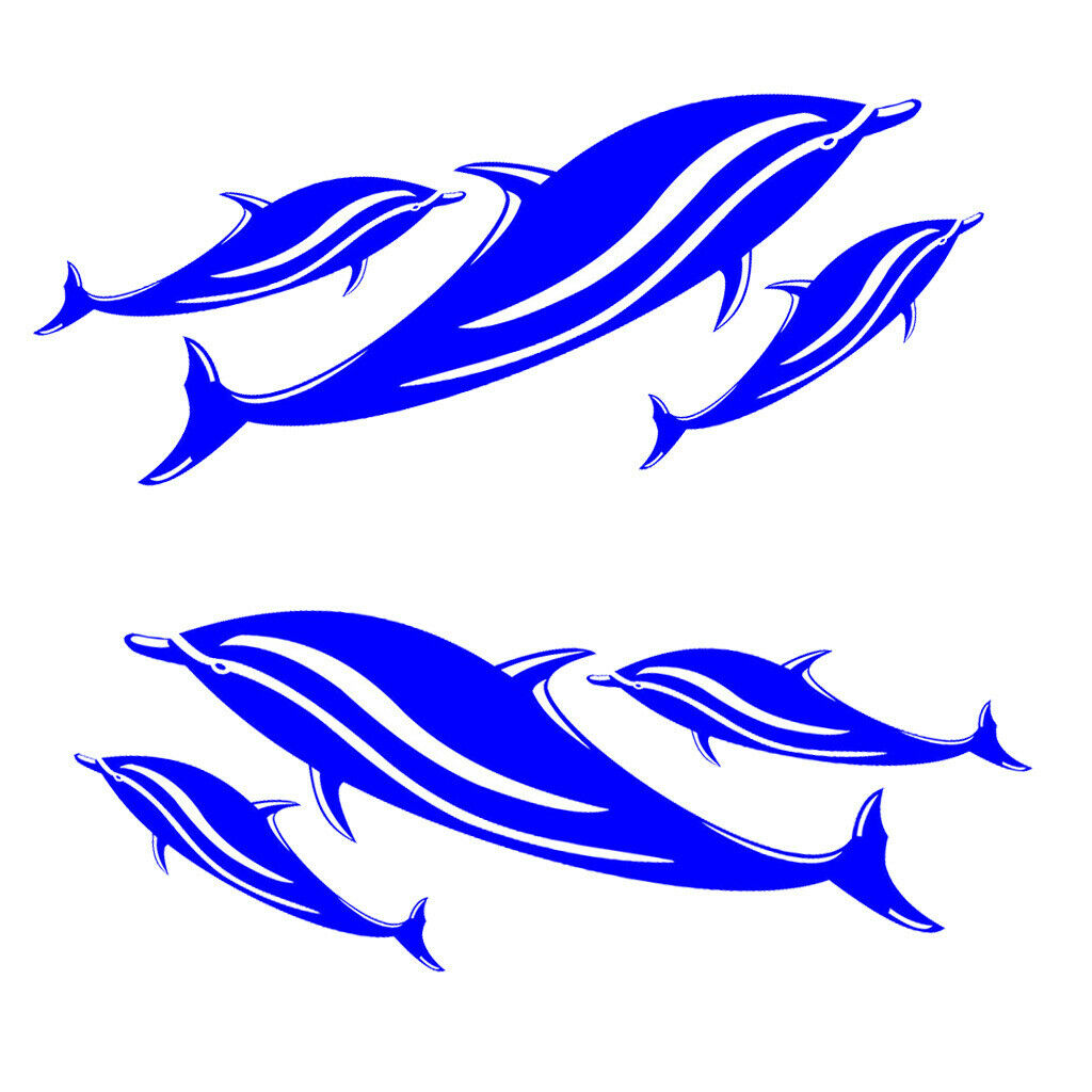 4x Waterproof Vinyl Fishing Boat Stickers Shark Teeth for Canoe Universal