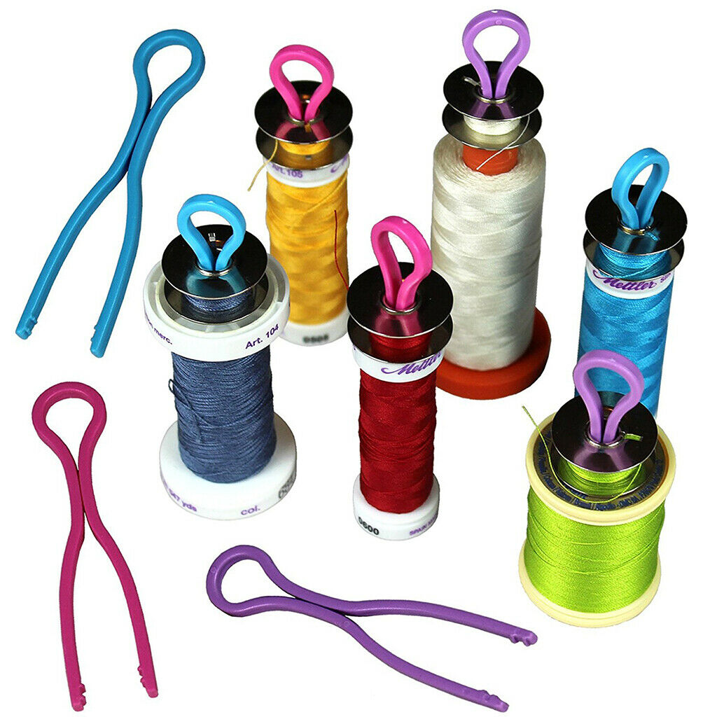 130 Pieces Mixed Colors Silicone Bobbin Holders Clip Clamps Thread Spool Hugger