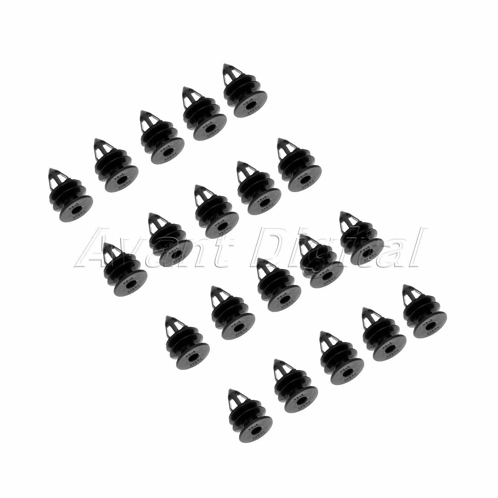 20PC Black Nylon Clips Auto Car For GM Replaces 11519031 Hummer H2 2003-On