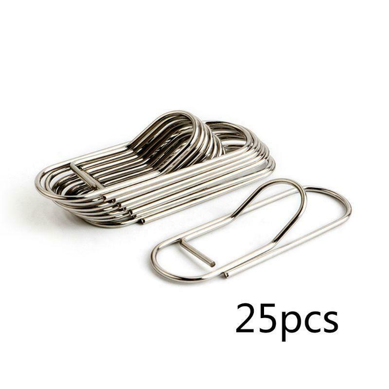 25Pcs Stainless Steel Pen Holder Clip for Notebook Journals Paper Office Supply