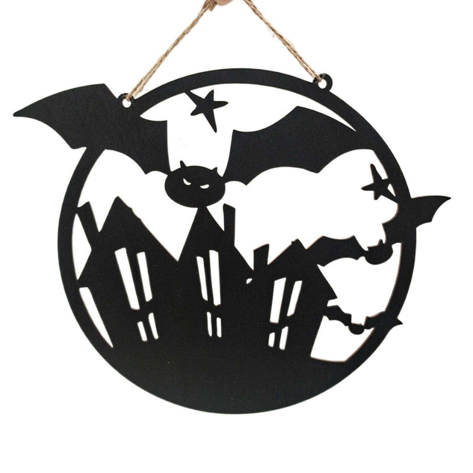 6 pieces of wooden Halloween pendants ornaments wooden discs for handicrafts