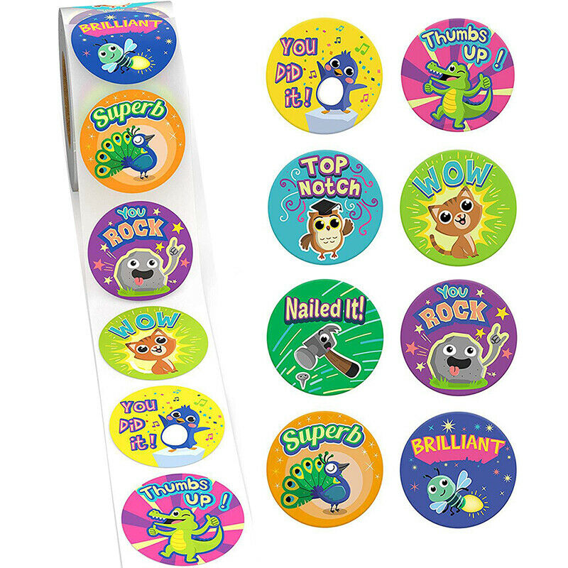 500PCs/Roll Motivational Reward Encouragement Stickers for Students Teach.l8