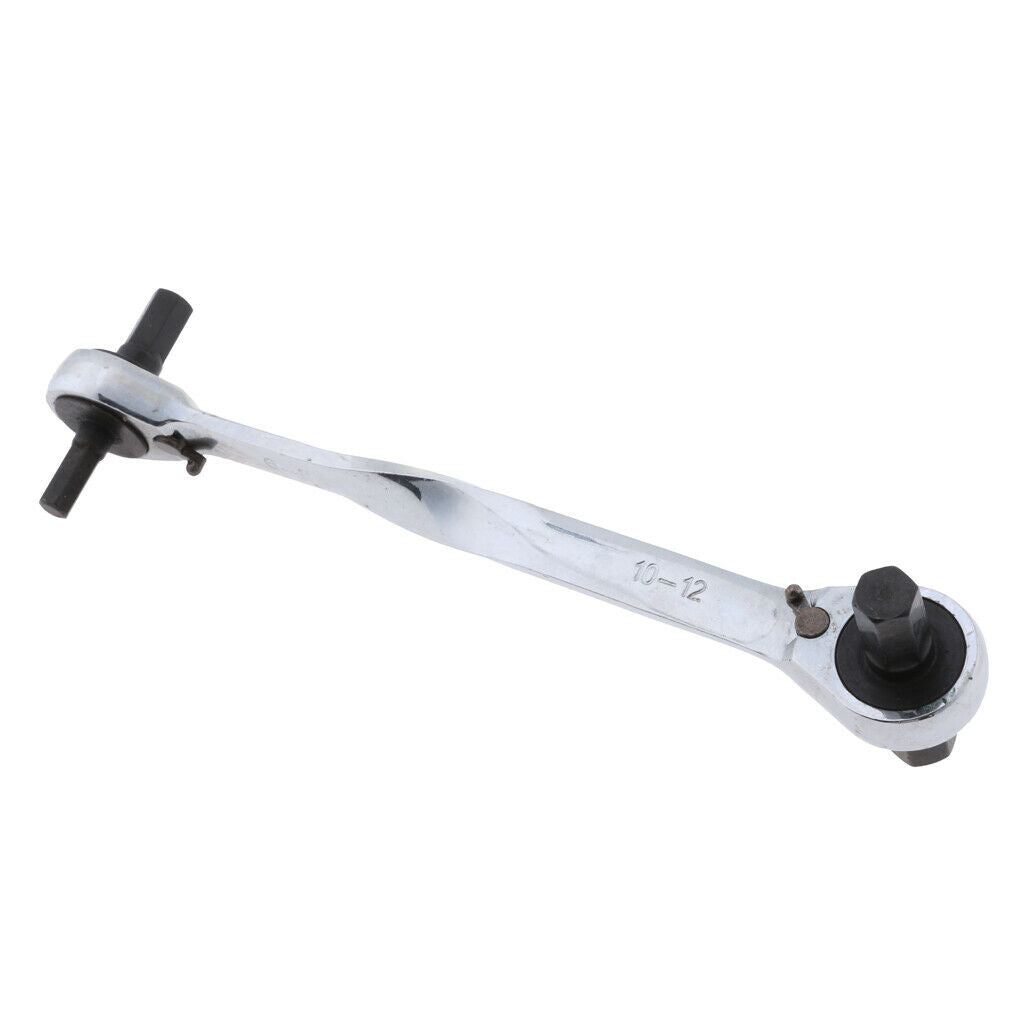 Metric S6xS8-S10xS12 Ratchet Spanner Tool Double End Hex Wrench 19cm/Length
