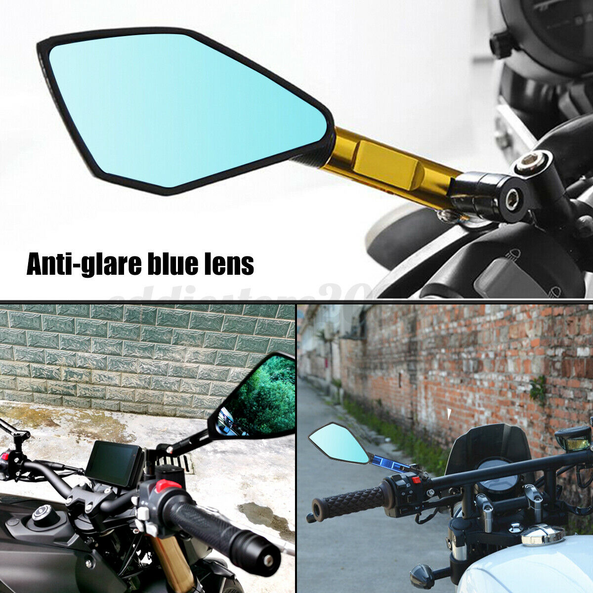 2x 8mm 10mm CNC Motorcycle Rearview Mirror Short Rod Accessories Re â—