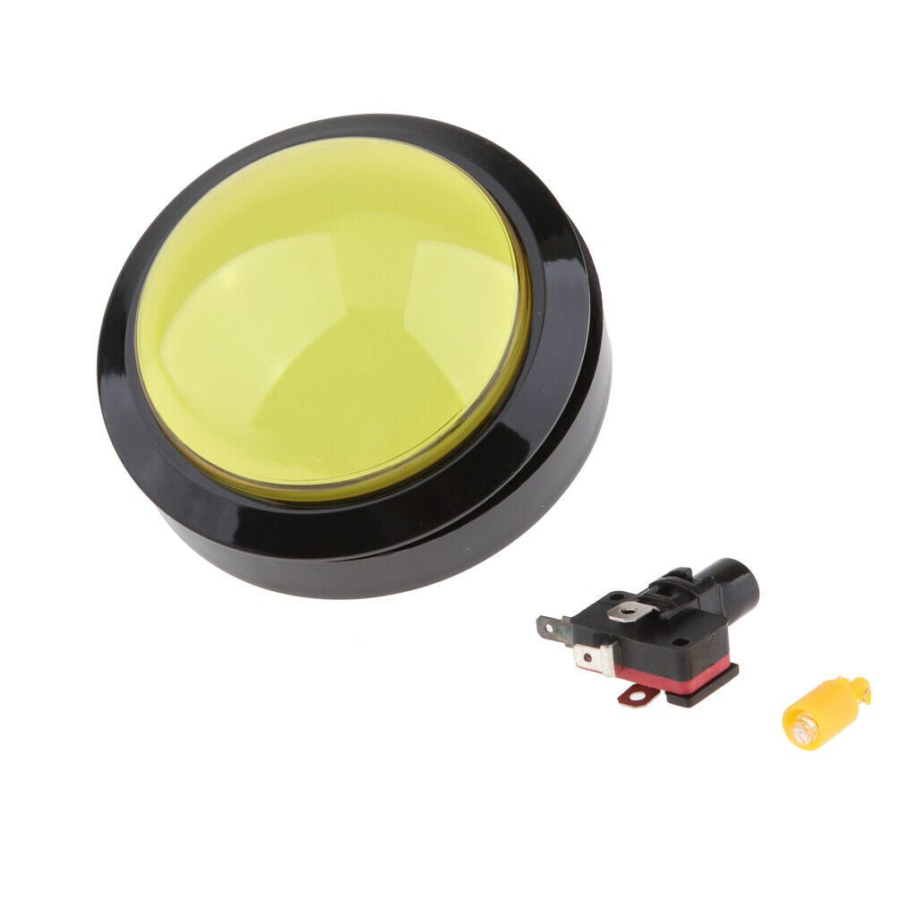 100mm LED Arcade Video Game Button Switch & Microswitch Push Buttons Yellow