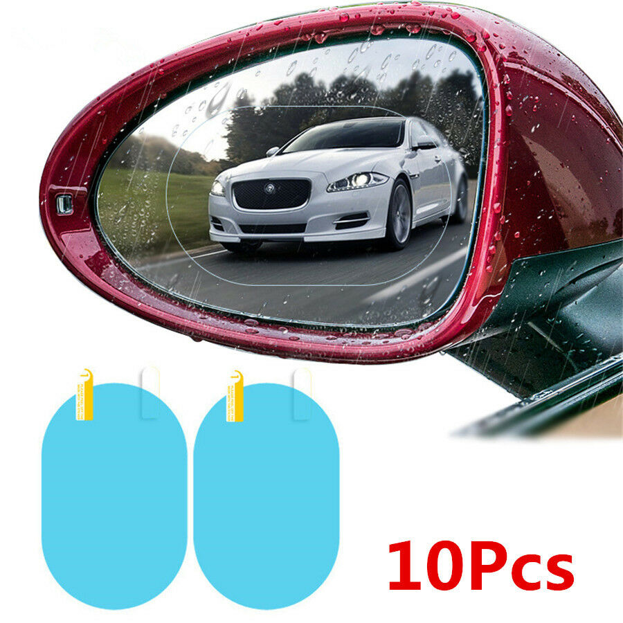 10pc Car Anti Water Mist Film Anti Fog Rainproof Rearview Mirror Protective Film