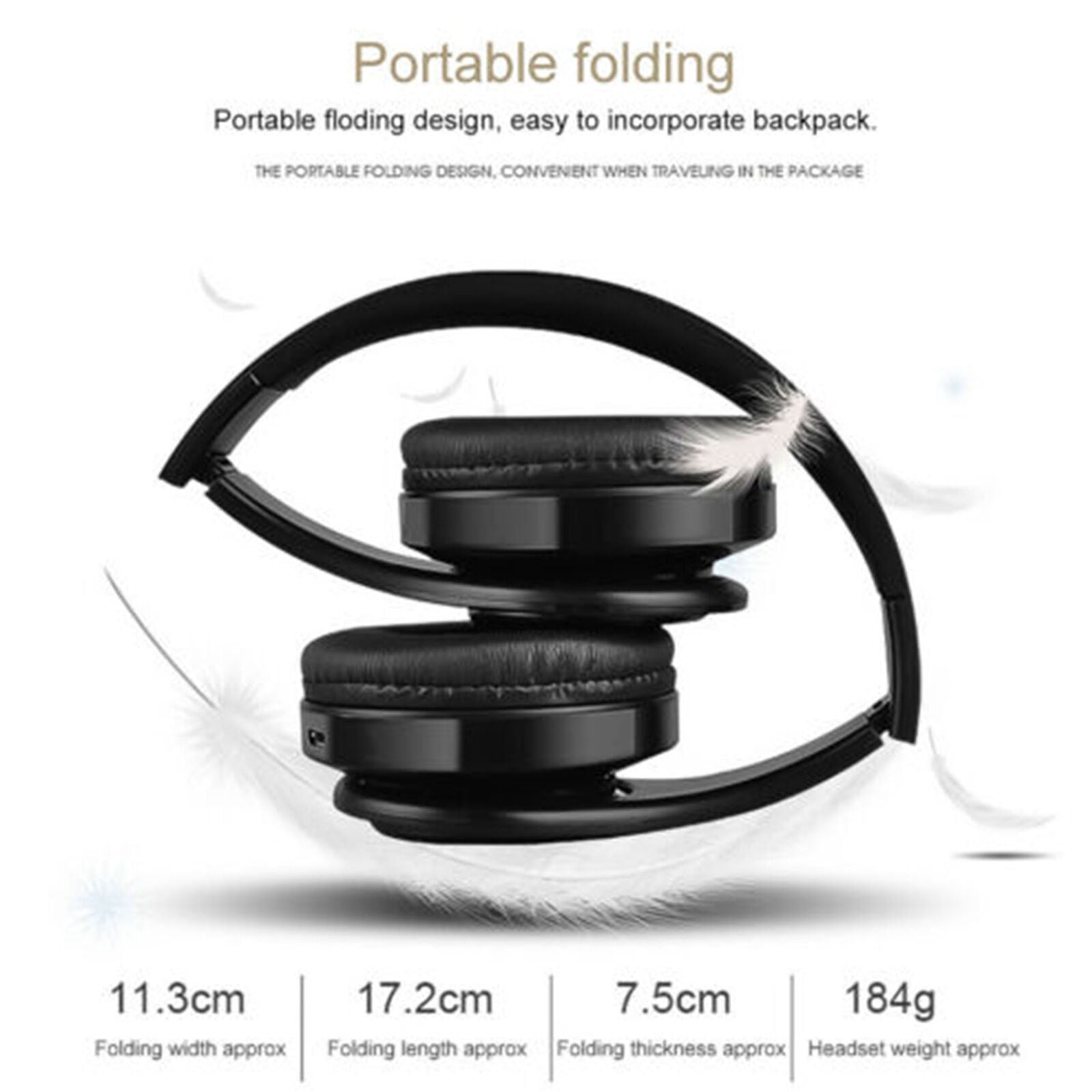 Bluetooth Wireless Headphones Earphones Stereo Noise Cancelling Headset w/Mic US