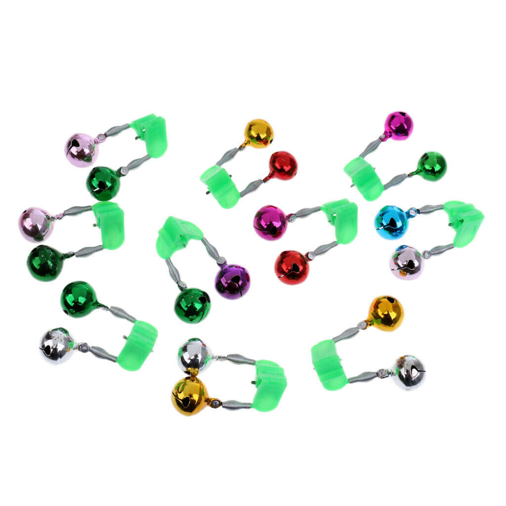 10Pcs Fishing Bite Lures Alarms 2 Bell Rod Tip Alert Rings Fishing Rod Bells