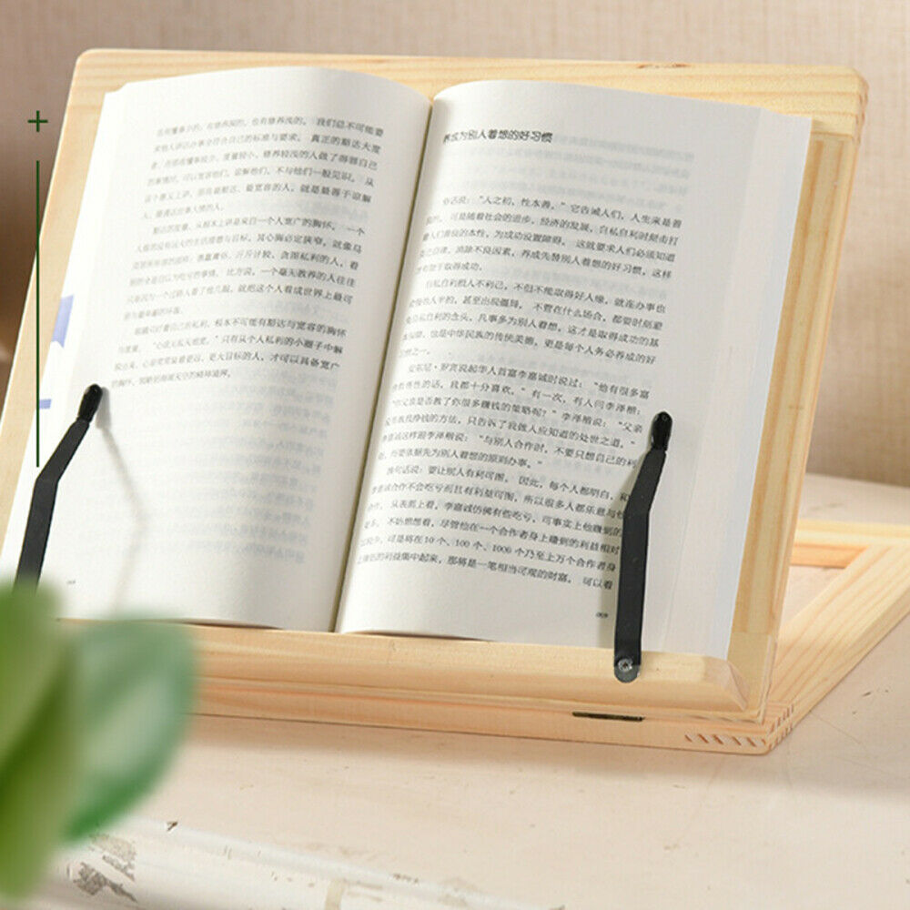 Wood book holder with 4 Adjustable Height/ Book Stand/Reading Rack For Books NEW