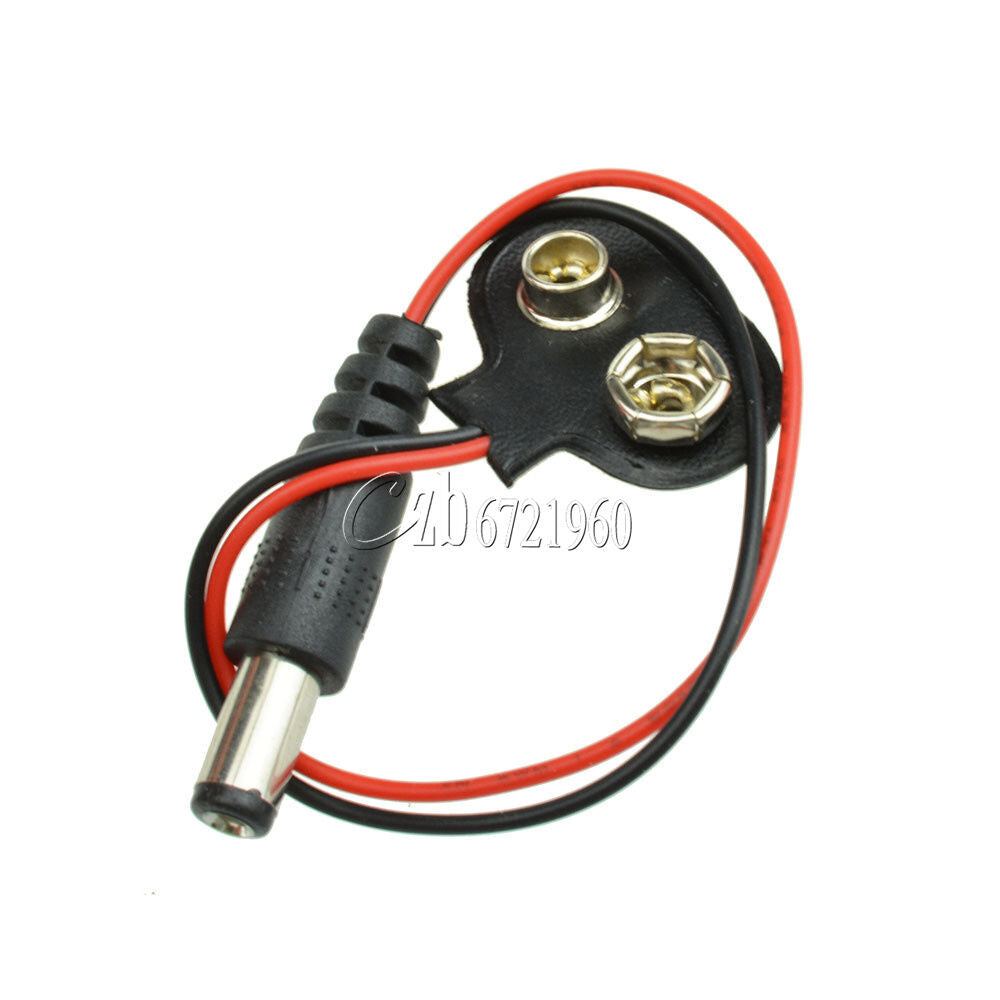2PCS 9V DC T type Battery Power Cable Barrel Jack Connector Arduino DIY