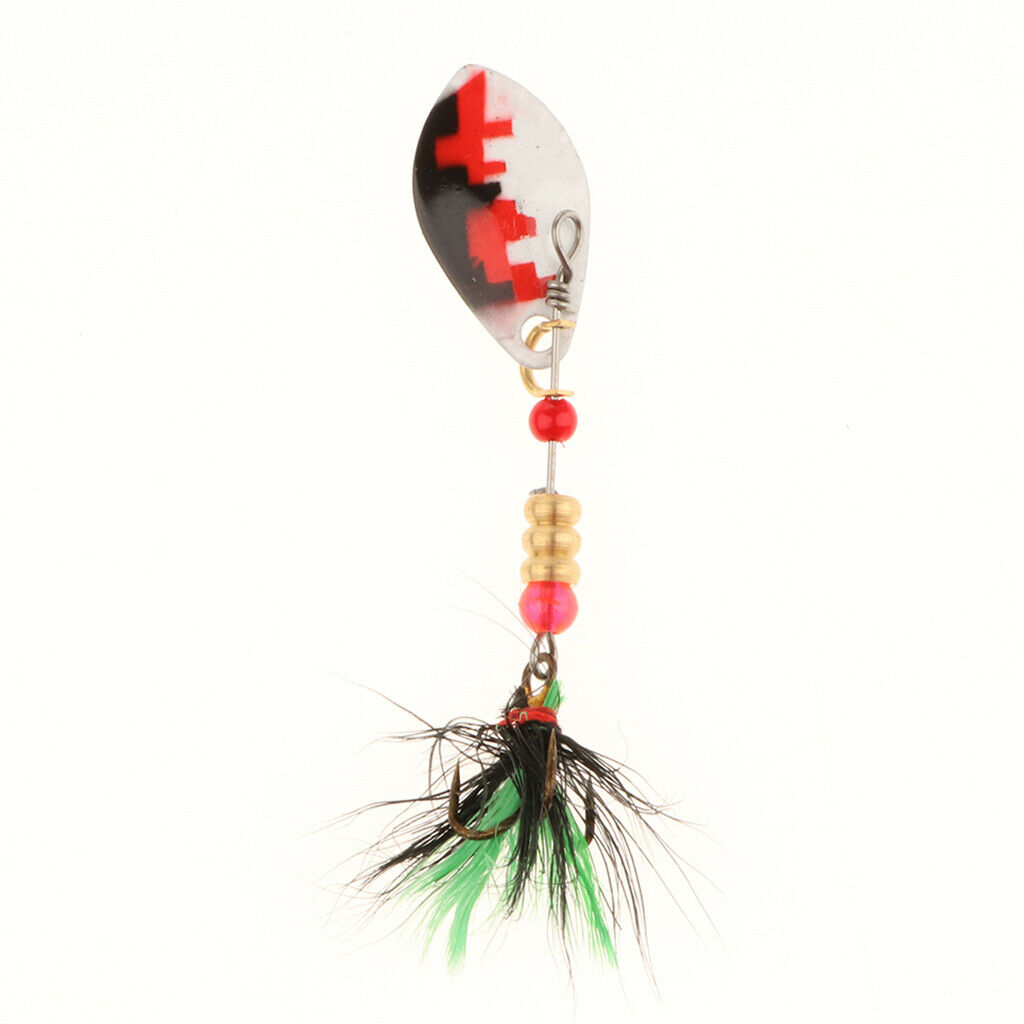 5 Pieces Fishing Lures Spoon Metal Jig Baits Spinner Baits A