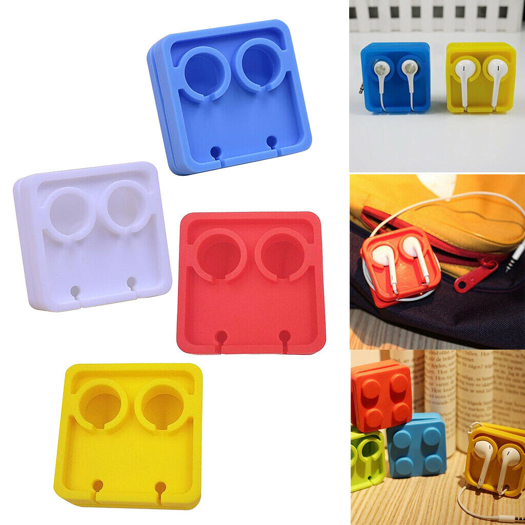 Earbud Holder Cord Wrapper Organizer Earphone Winder Carrying Case White