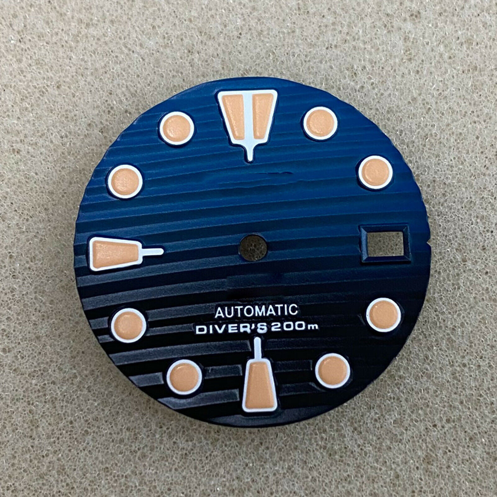 Orange Green Luminous Watch Black/Blue Dial 28.5mm for NH35/NH36/4R36 Movement