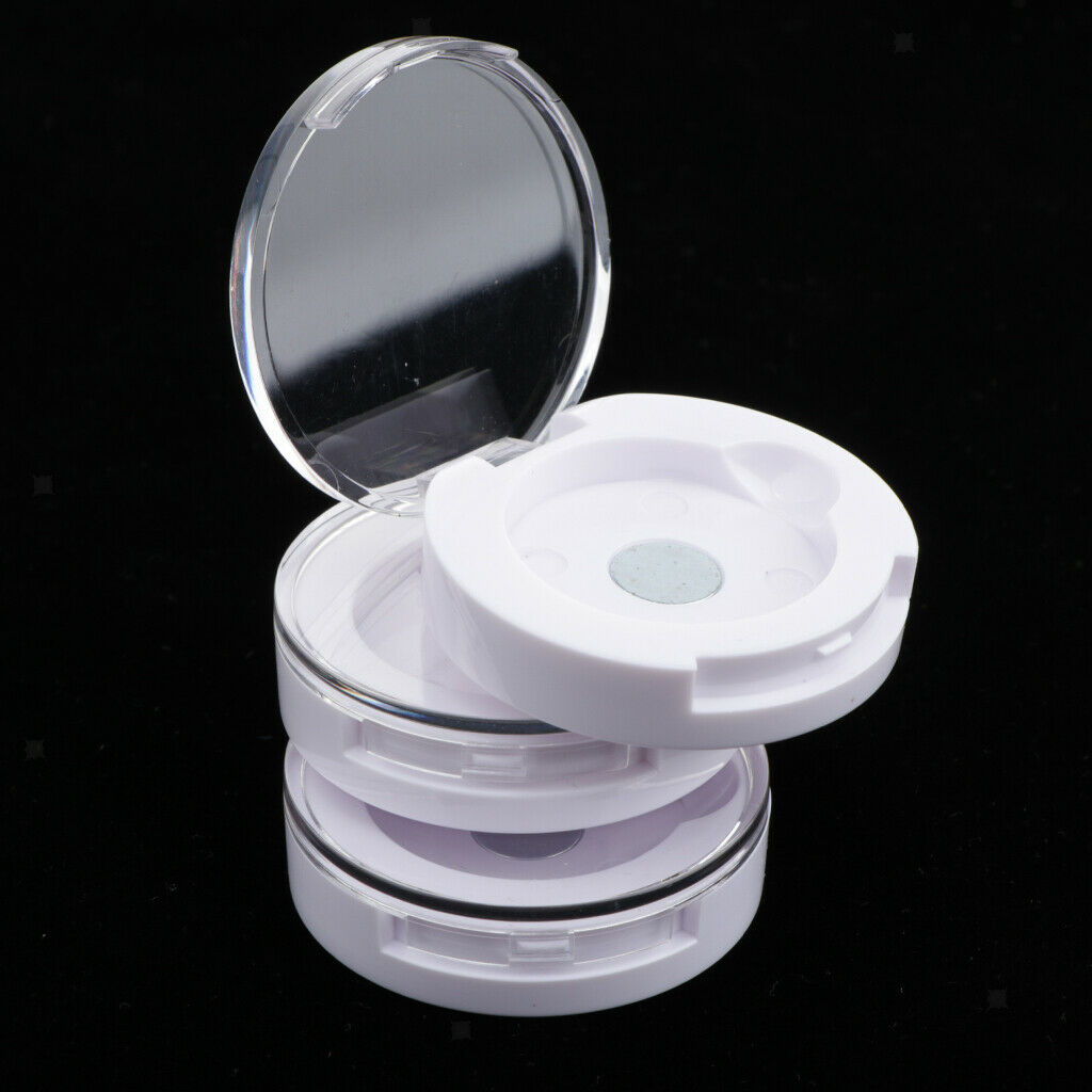 3 Pcs Round Empty Makeup Eyeshadow Palette Blush Lip Gloss Powder DIY Case