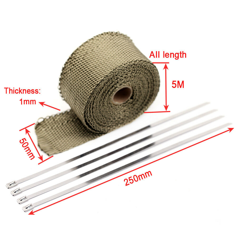Exhaust Header Pipe Heat Wrap Insulation Shield Tape For SUZUKI DRZ400 DRZ400S/M