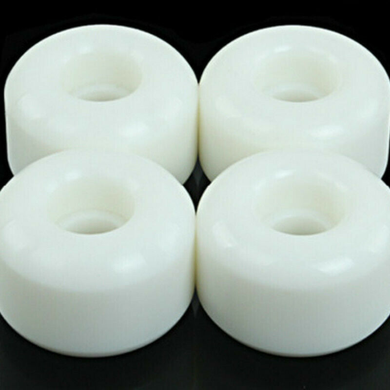 4pcs White Skateboard Wheels Longboard Accessory DIY Replacement Elastic PU 54mm