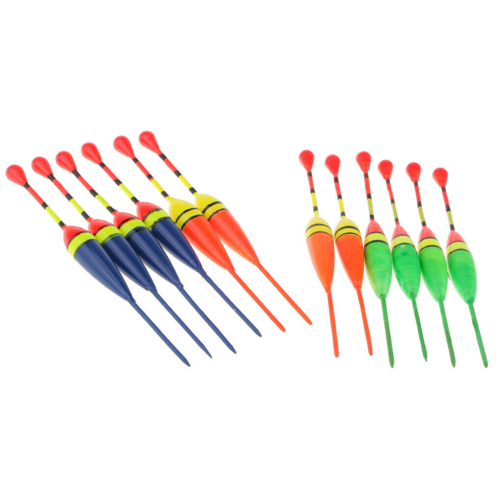 2X 12pcs Fishing Float Bobbers Wood Vertical Fishing Buoys Bait Indicators 11cm