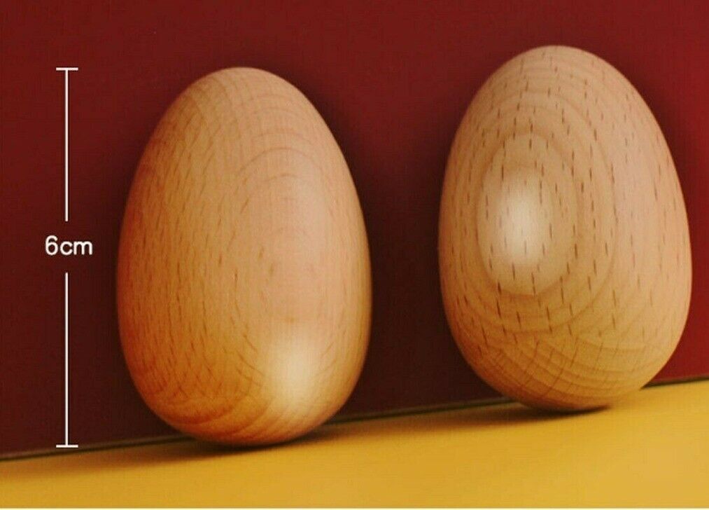 1X Orff Percussion Instrument Beech Wood Sand Egg Early Education Toys No Paint