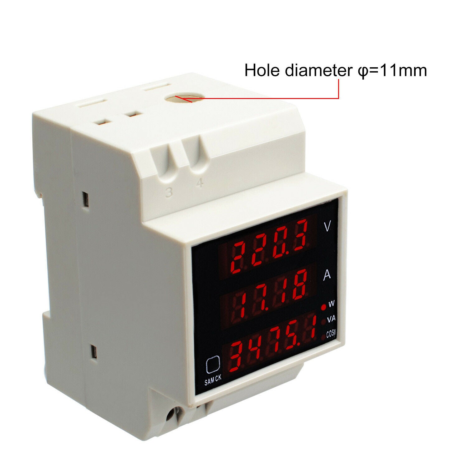 Ammeter Voltmeter 80-300V 100A Digital LED Din Rail Voltage Amp Watt Power Meter