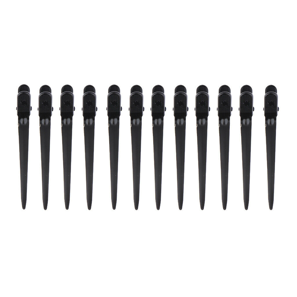 Set of 12 Duckbill Hair Sectioning Clips Salon Hairdressing Styling Clamps with