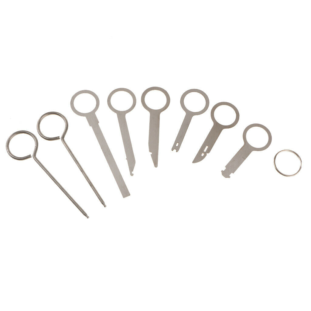 8pcs Sliver Car Radio Stereo Removal Release Tool Keys Universal