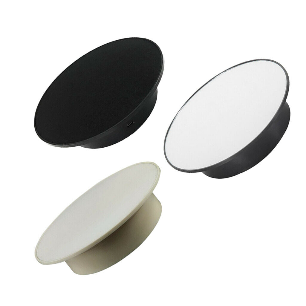 3Pcs USB/Battery 360 Rotating Jewelry Display Turntable Stand Velvet Top