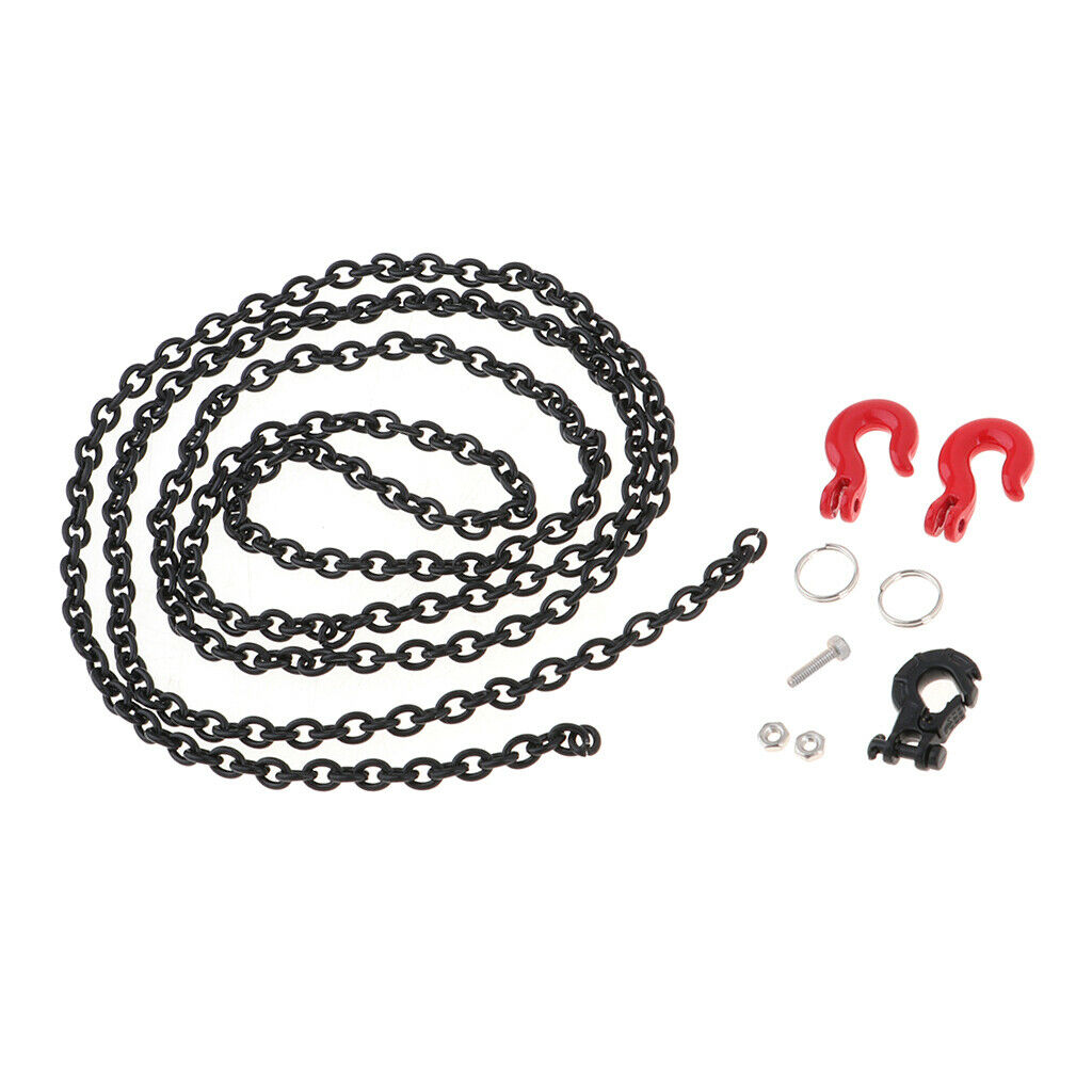1:10 RC Crawler Accessories Metal Tow Chain Trailer Hook for Axial SCX10 D90