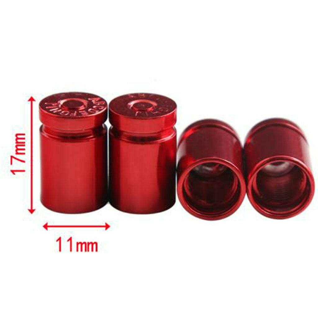 4 Pcs Auto Truck Bicycle Vehicle Wheel Tire Tyre Stem Valve Dust Caps Covers Red