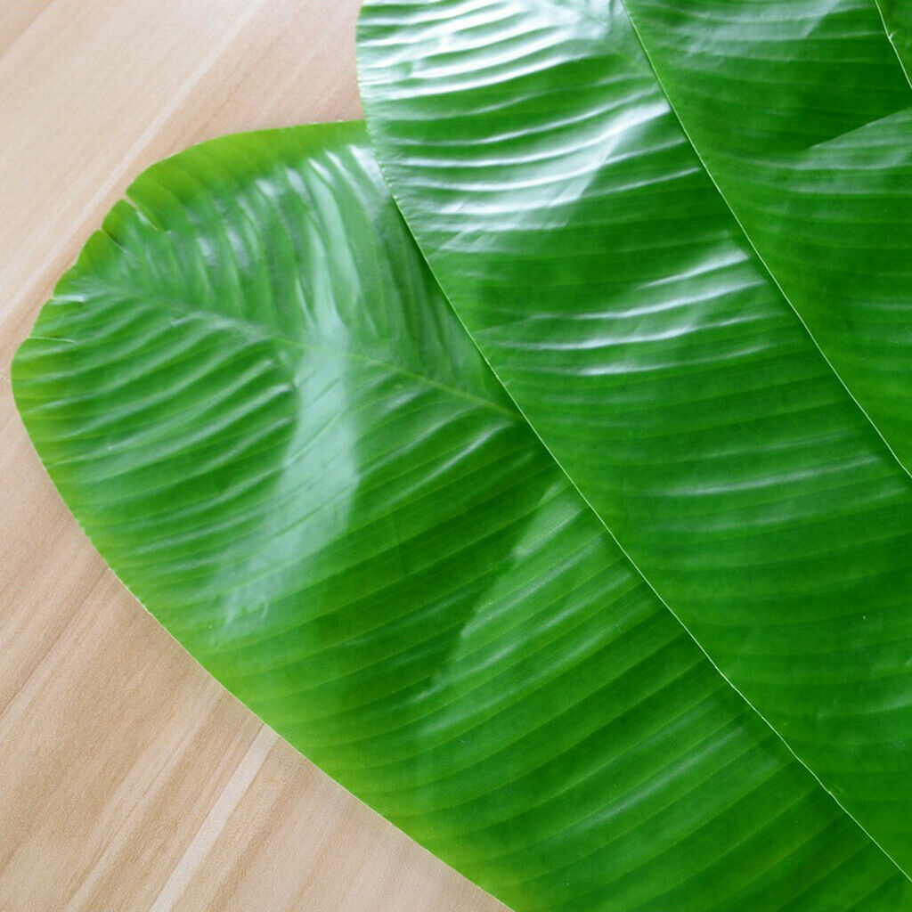 Pack of 4 Large Artificial Green Leaves DIY Decor 58 x 28.5 cm