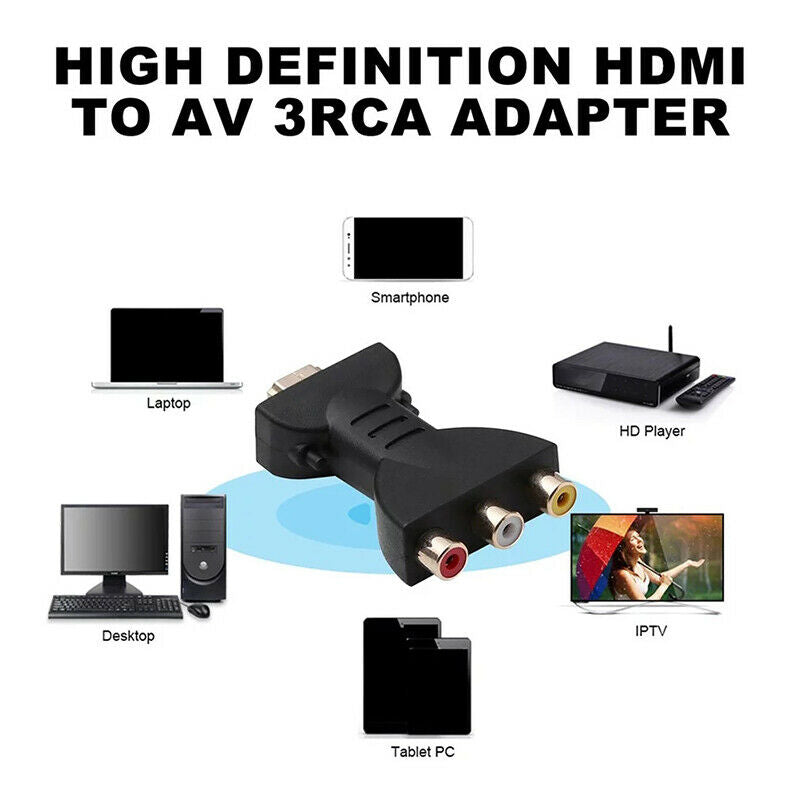 HDMI To AV Audio Adapter HDMI To VGA Connector RCA Video Audio Adapter Fo.l8