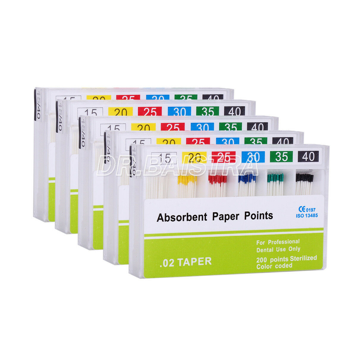 100 Packs Dental Absorbent Paper Points 15-40# Taper 0.02 Root Endodontic