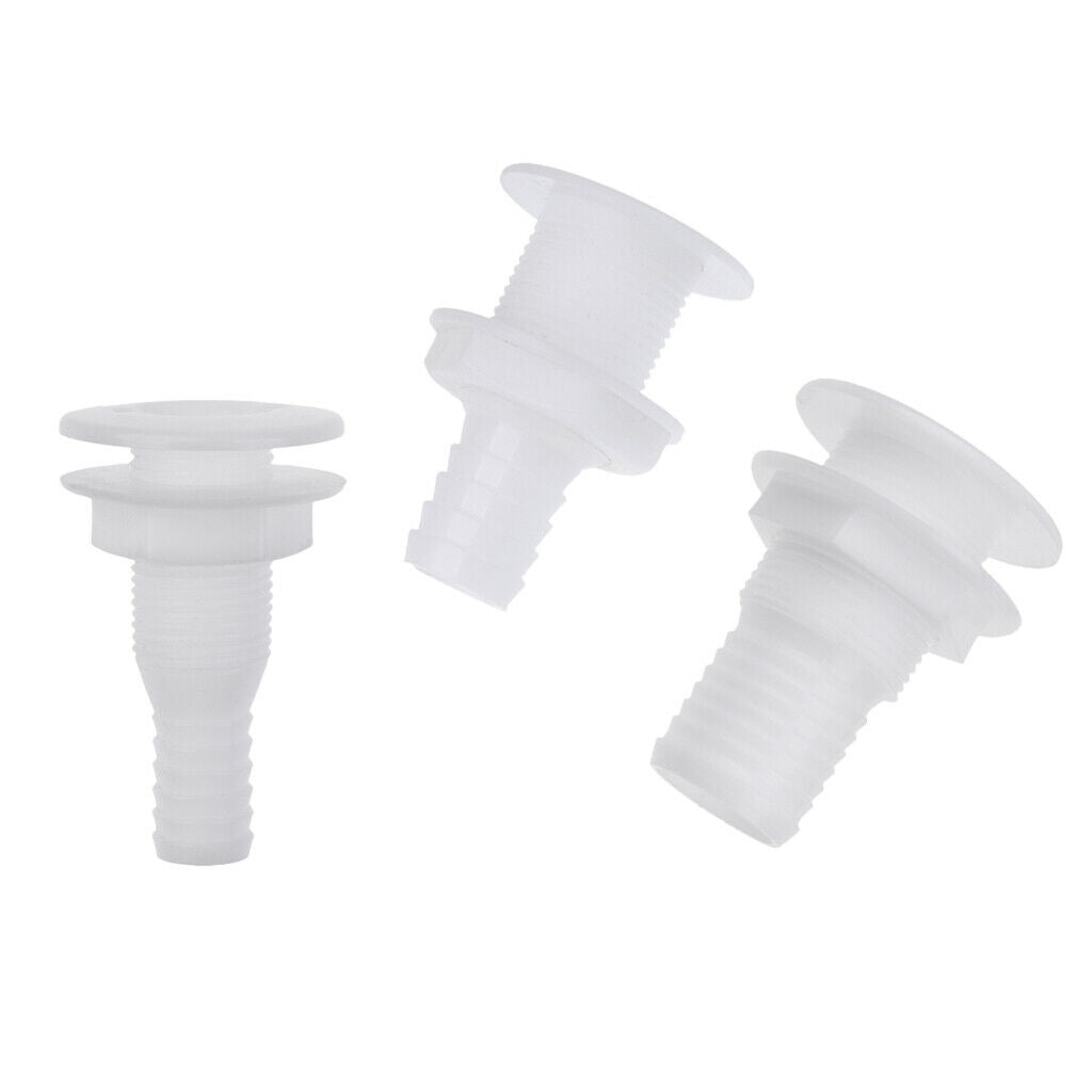 3pcs Plastic Thru-Coel Bilge Pump And Aerator Hose Connection For