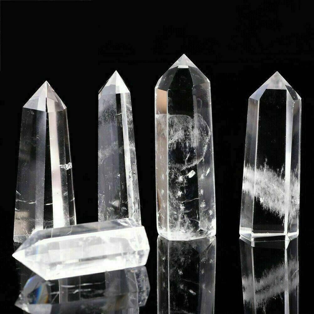 100% Clear Quartz Crystal Point (60-70mm) Natural Wand Specimen, Reiki Healing