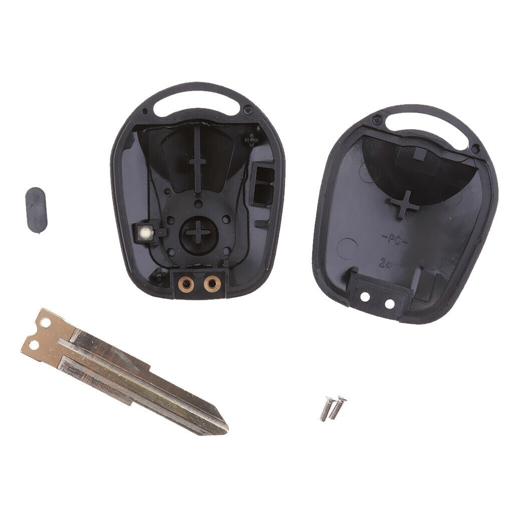Replacement Remote Key Case Cover Fob Shell 2-Button Fit for Ssangyong Black
