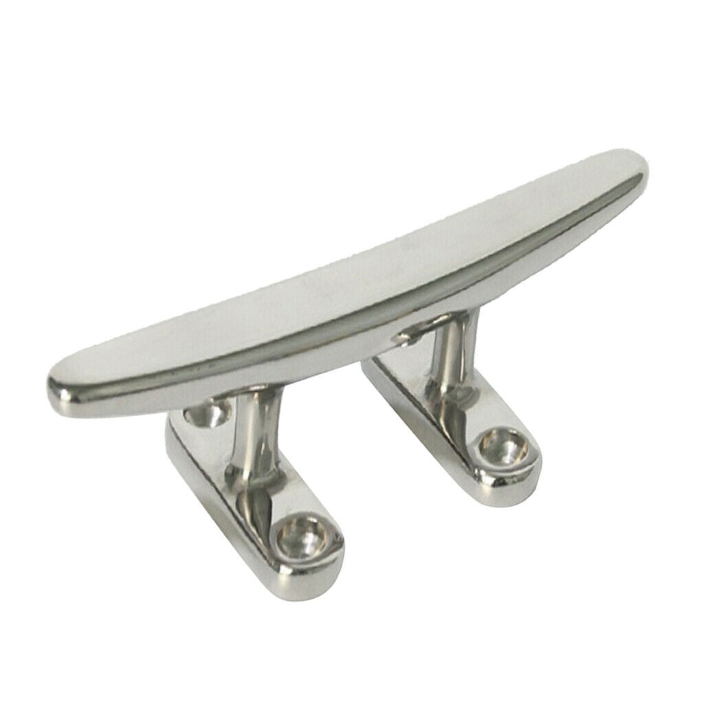 Boat Cleat X1 Narrow Base 316 Polished Stainless Steel 148mm Heavy Duty Base