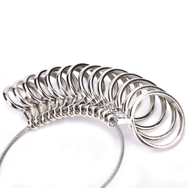 Ring Size Metal Stick Finger Gauge Ring Sizer Measuring Jewelry Tool Set DEAU