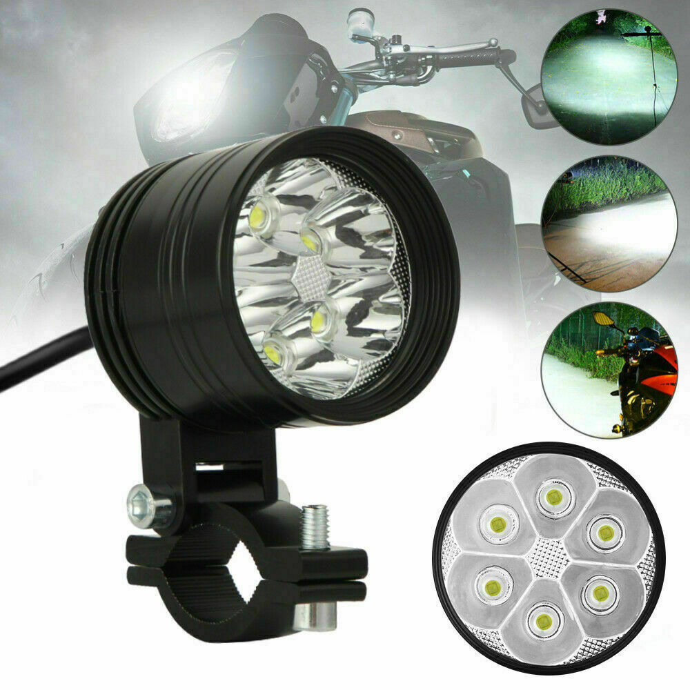 Waterproof Motorcycle Spotlight Fog Light Headlight LED Front Universal Black