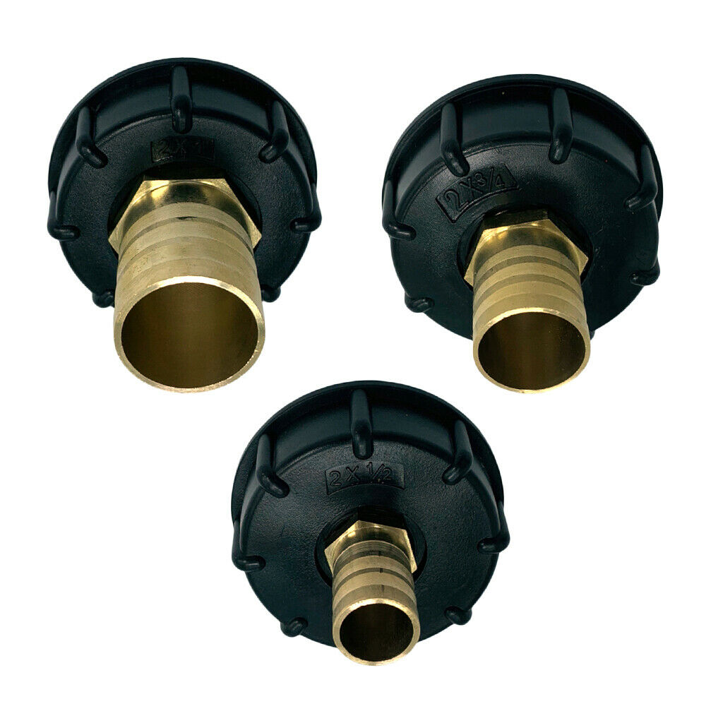 2Pcs IBC 1000L Water Tank Fitting Connector 1/2" 1" Brass Hose Adapter