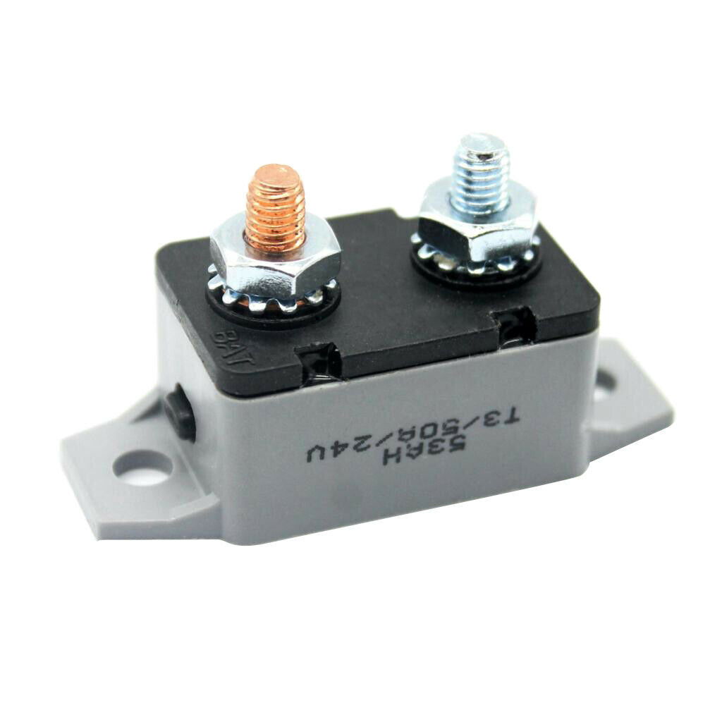 2 Pieces 12V-24V Car Boat Audio Circuit Breaker Manual Reset Fuseholder 50A