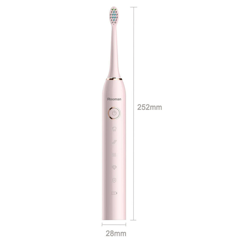 Rooman H5 Electric Toothbrush Deep Cleaning Brush with Head Pink