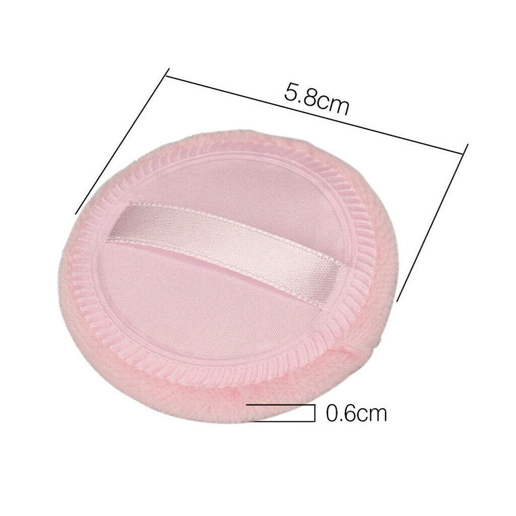 10 Soft Cotton Round Blusher Finished Body Powder Foundation Puff 2.3'' Pink