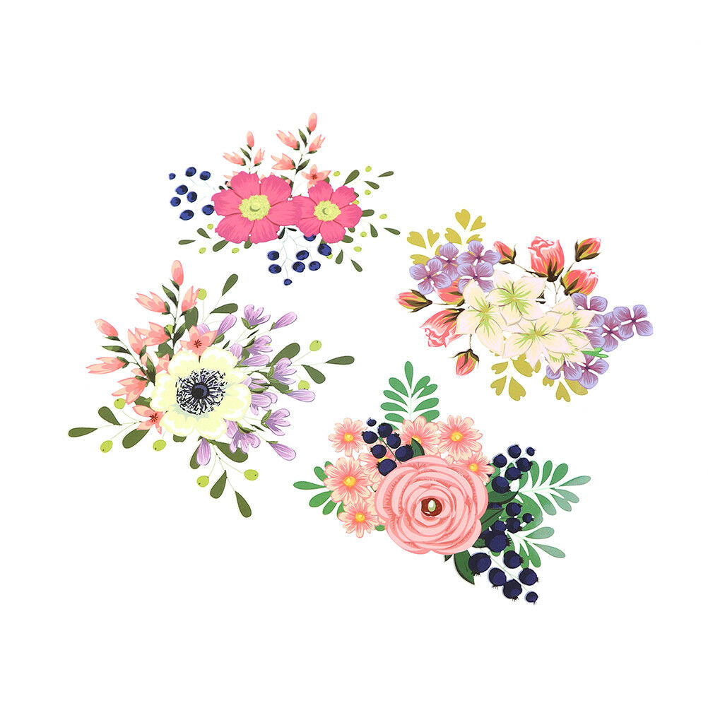 Flowers clothes patches heat transfer stickers printing iron on appliques.l8