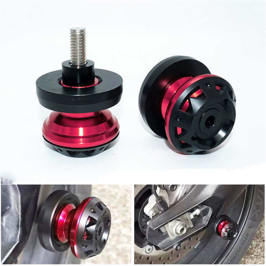 2pcs 6mm RED Swing Arm Spool Sliders For YAMAHA FZ1 FZ6 YZF R1 R3 R6 FZ1 6 8 9