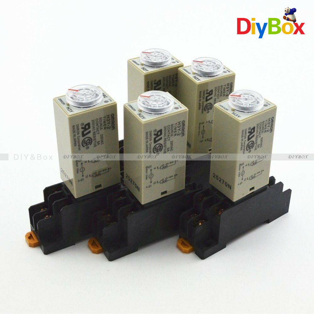 1-30 Minute H3Y-2 Base Power On Time Delay Solid-State Timer Relay DPDT AC 220V