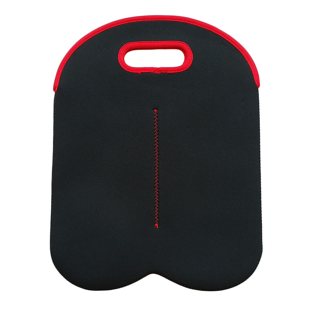 Wine Two Bottle Neoprene Carrier Cooler Tote Bag Insulated Gift Bag Black