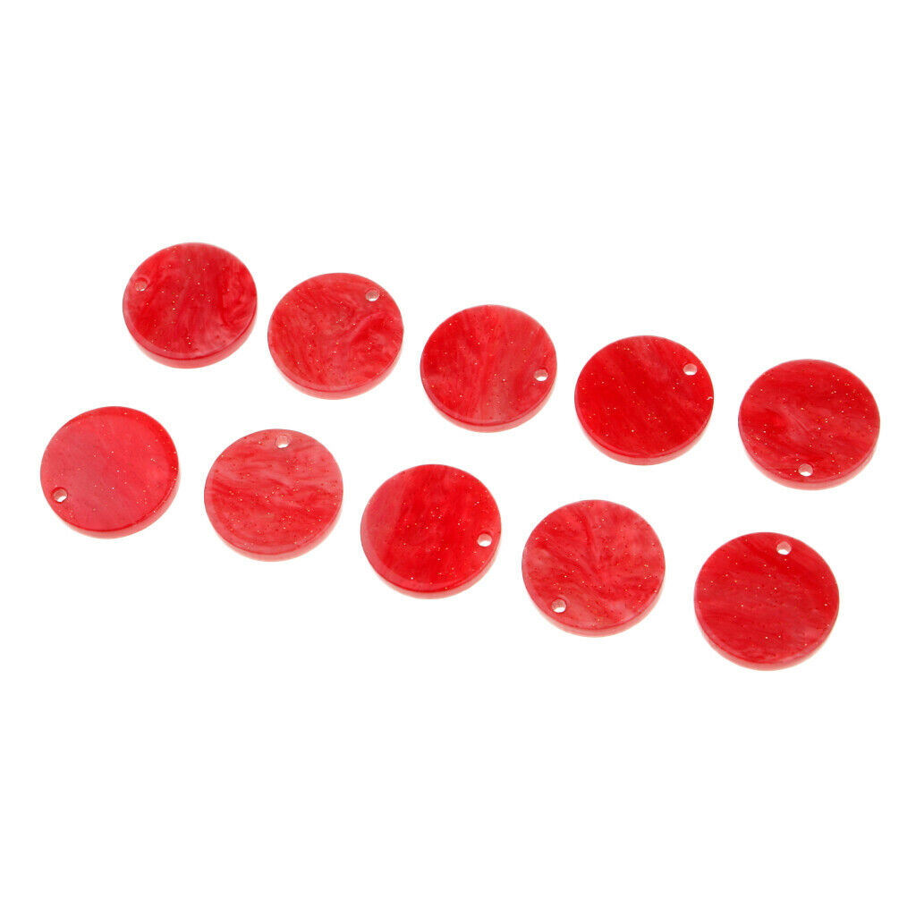 10 Pieces Acetate Acrylic Round Pendant DIY Earring Findings Crafting Red