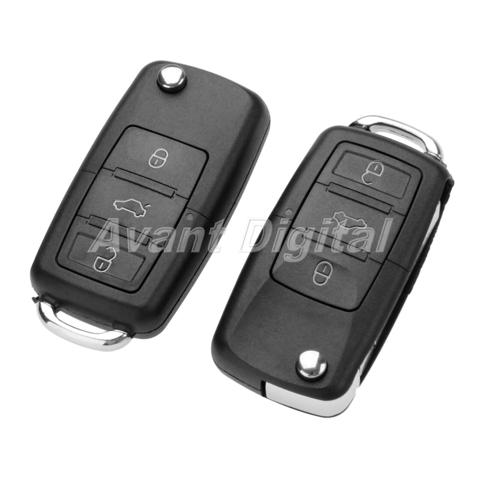 2Pcs Remote Control Key 3 Buttons 434 MHz ID48 Chip Fit For 2004-2009  Golf