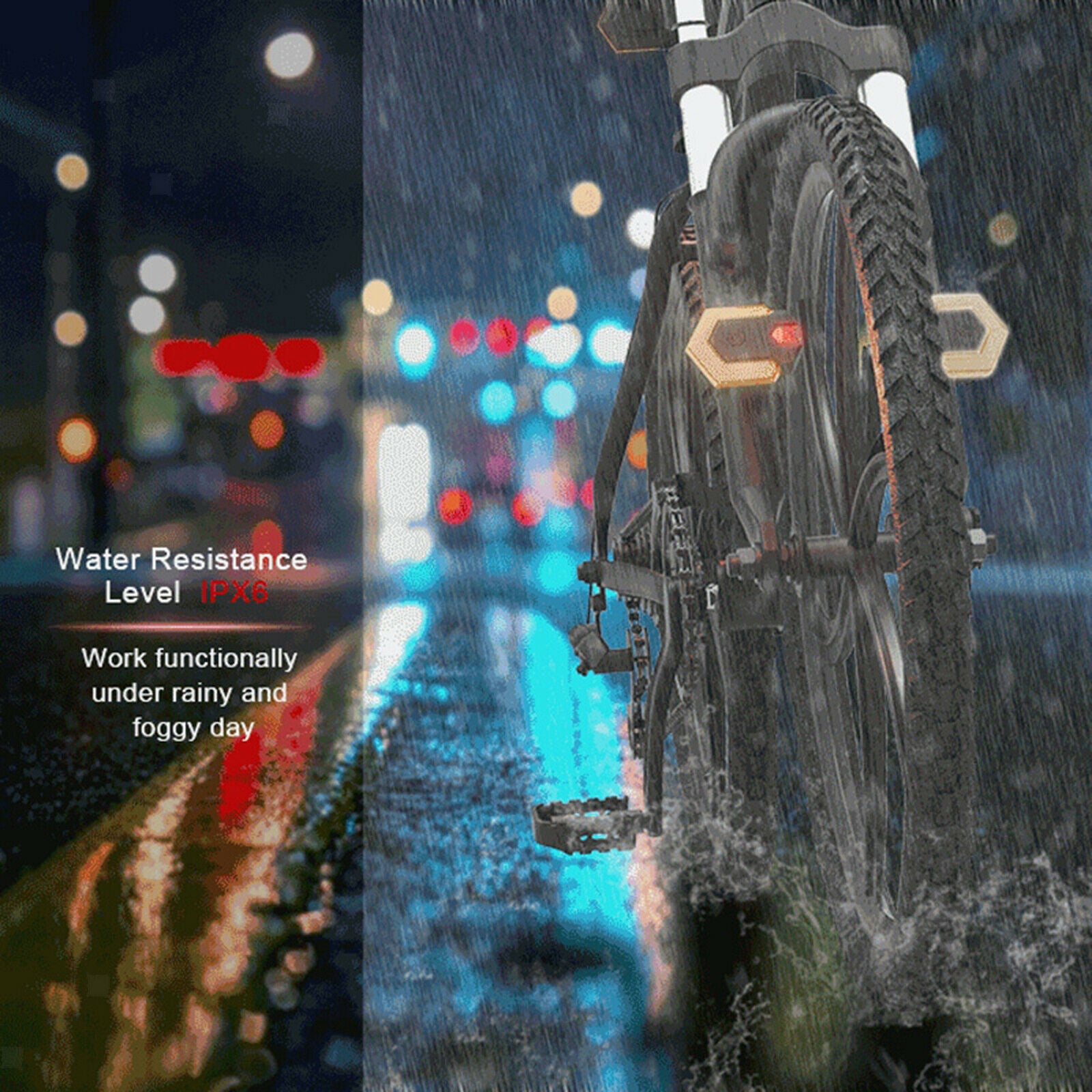 2Pieces Bike Tail Light Bicycle Turn Signal with Remote Control Safety